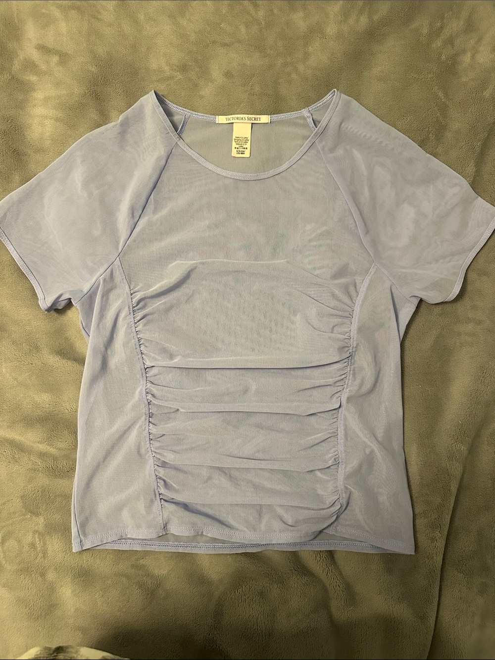 Victoria's Secret Lavender Ruched Front Short Sleeve Tee